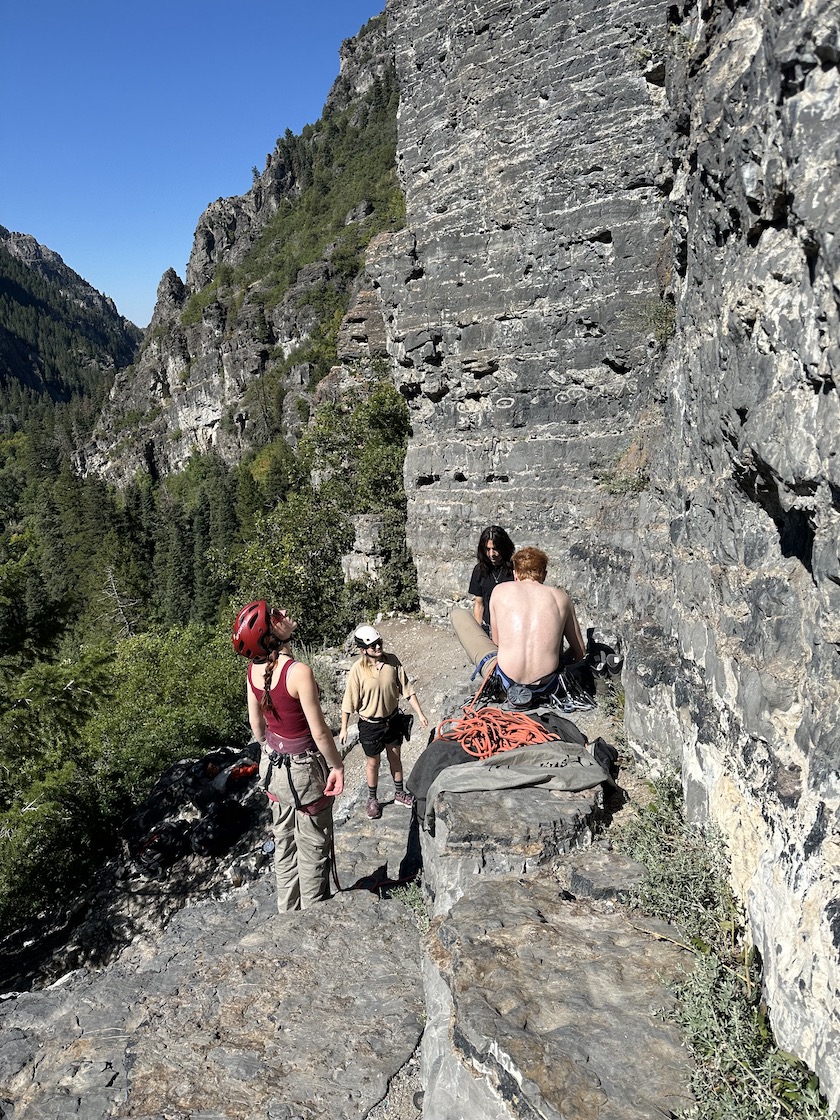 Climbing crew at Hard Rock on very hot day.