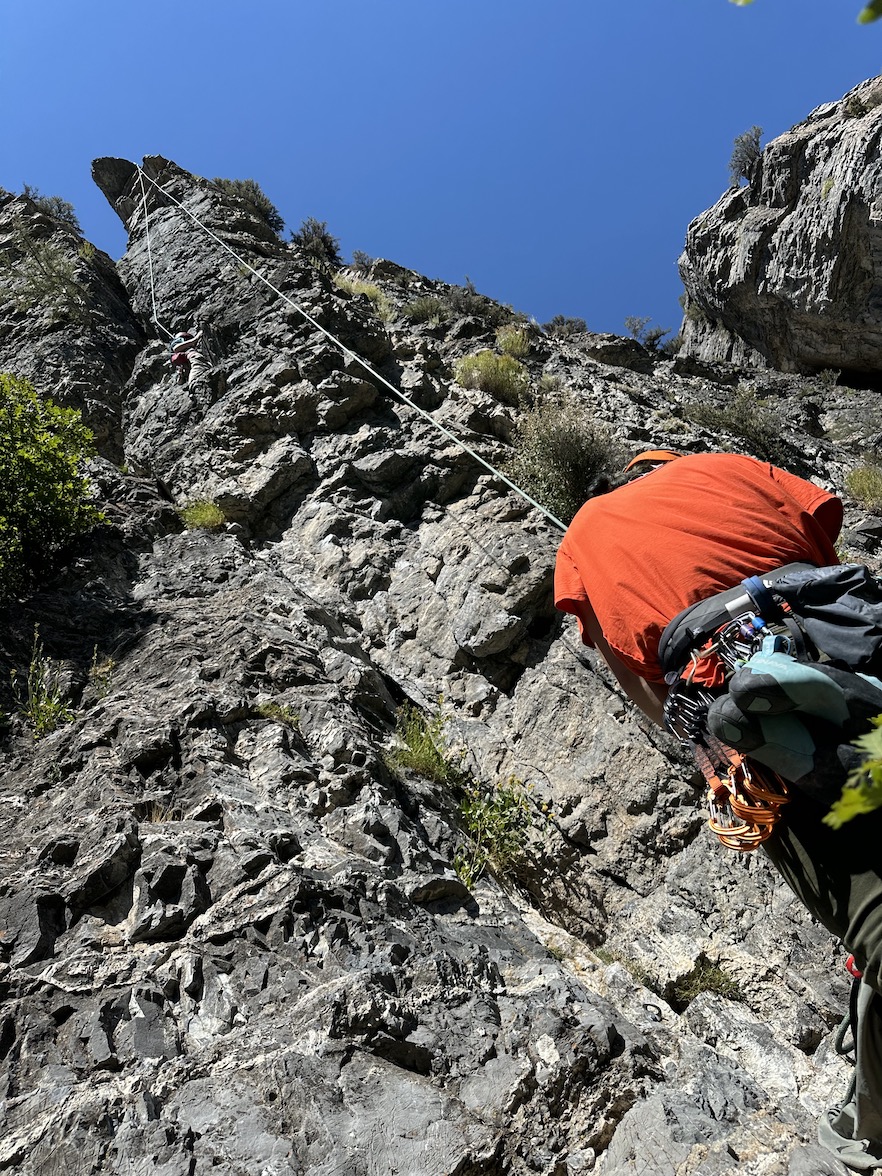 Ike belaying Wolf at Hard Rock.