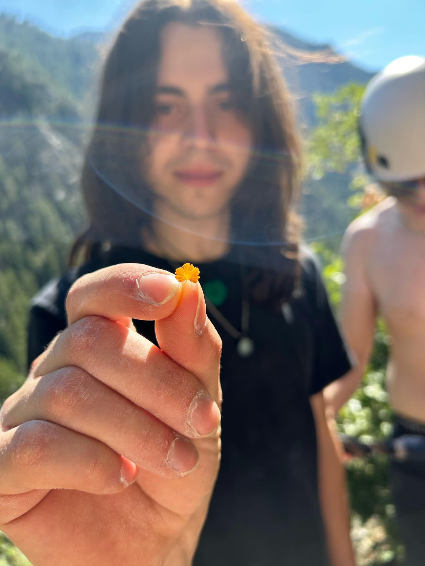 Jacob with a flower at Hard Rock.
