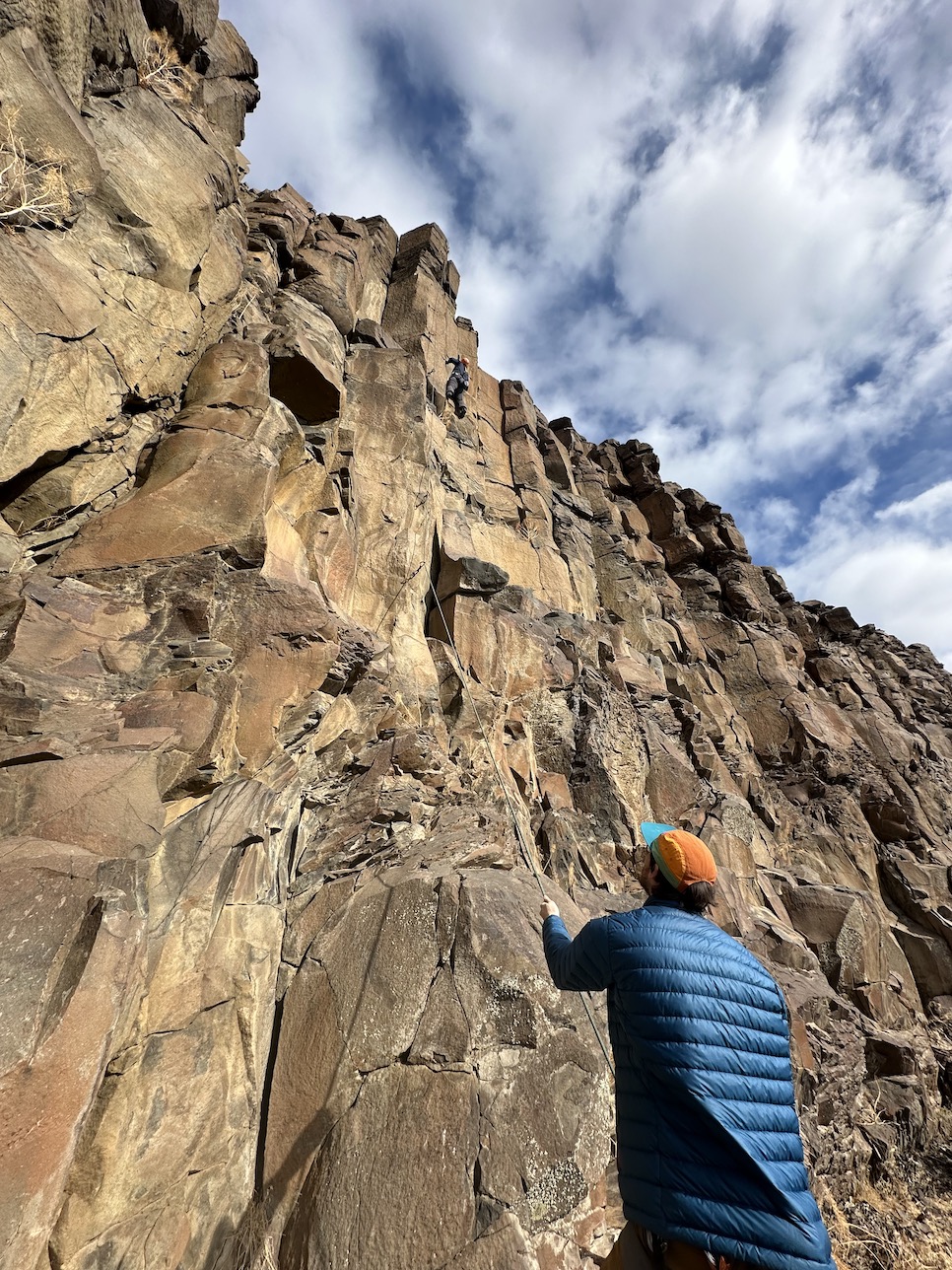 Cooper belaying Julia in Bill's Wall.