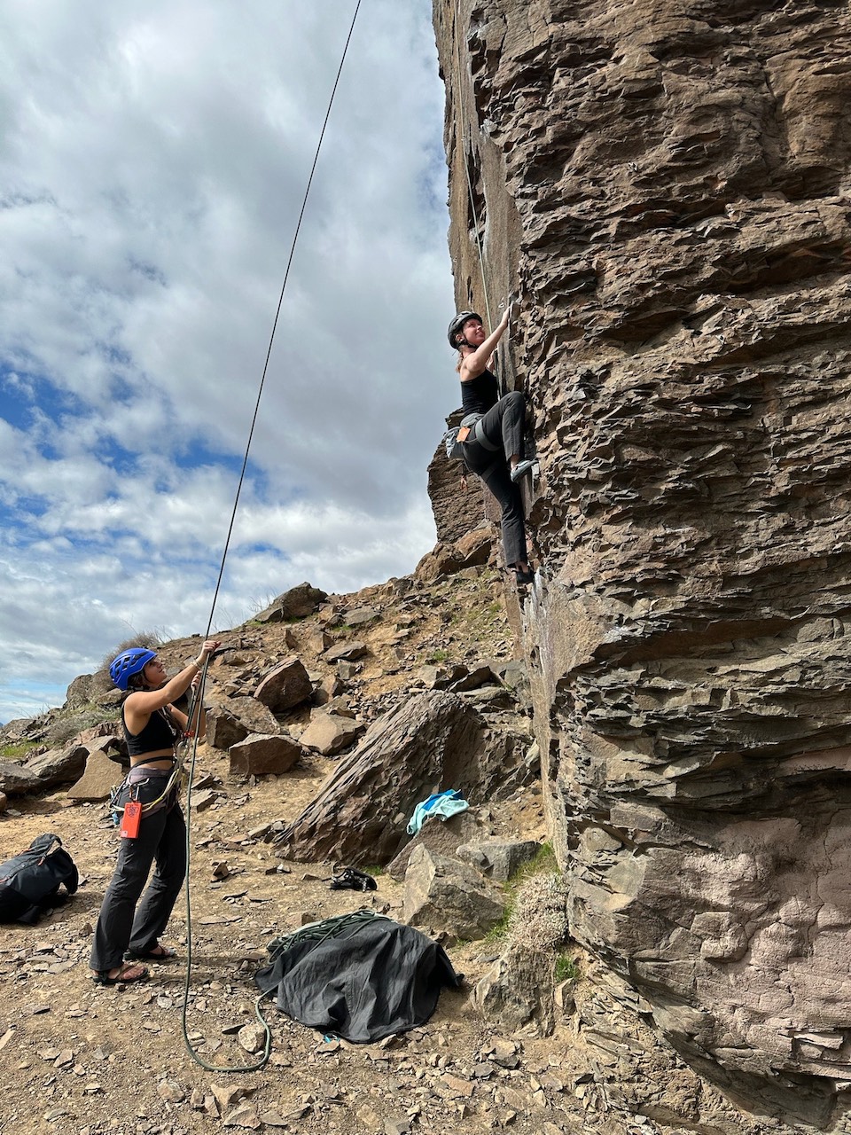 Kate belaying Heidi in Vantage.
