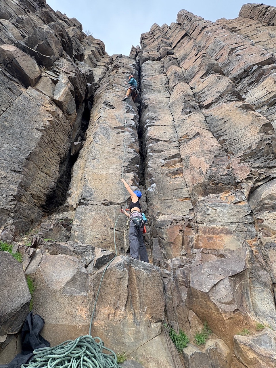 Kate belaying Ike in Vantage.